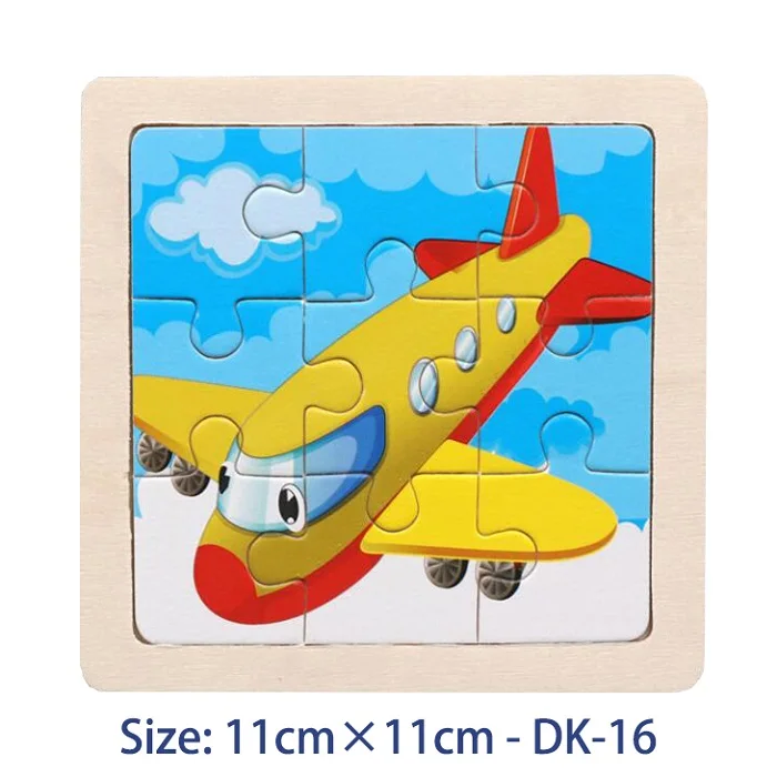 New Sale 38 Style Cartoon Wooden Puzzle Children Animal/ Vehicle Jigsaw Toy 3-6 Year Baby Early Educational Toys for Kids Game 28