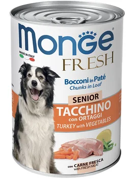 

MONGE MONGE SENIOR DOG FRESH CHUNKS IN LOAF for older dogs with turkey meatloaf and vegetables 400g