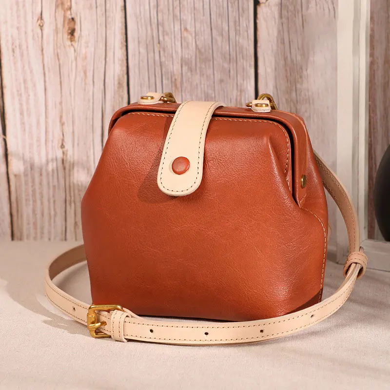 

New Style for Autumn and Winter Leather Original Header Level Skeleton-Skin Vintage Classic Handbag Soft Shoulder/Crossbody Bag