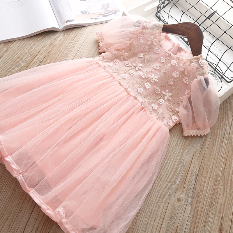 Одежда для младенцев новое летнее платье для маленьких девочек детское белое кружевное платье для первого дня рождения, 1 год платье принцессы для новорожденных