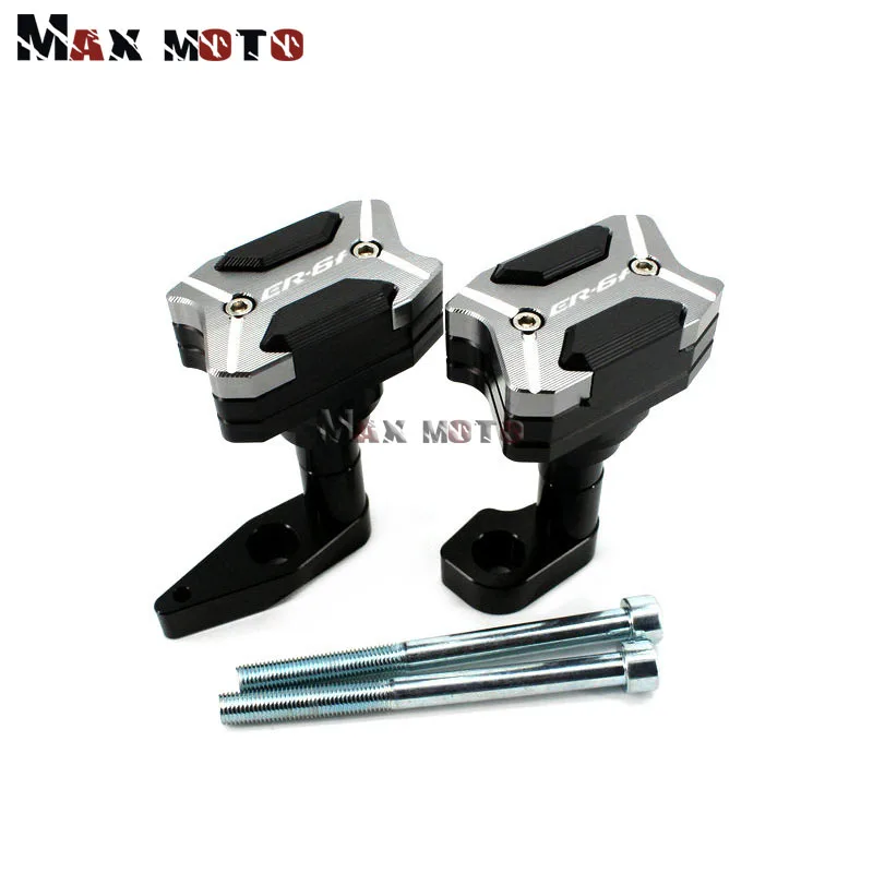Для KAWASAKI ER-6F ER6F ER 6F 2012- мотоциклетные защита от падения Рамка слайдер обтекатель Защита Анти Краш Pad протектор - Цвет: Sliver
