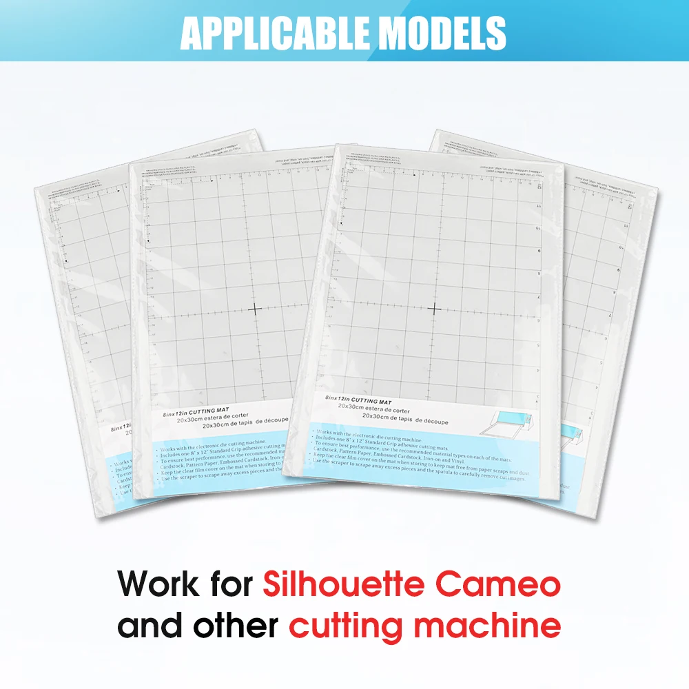 5pcs Replace for Adhesive Mat with Measuring Grid 8 by 12-Inch cutting mat for Silhouette Cameo Cri