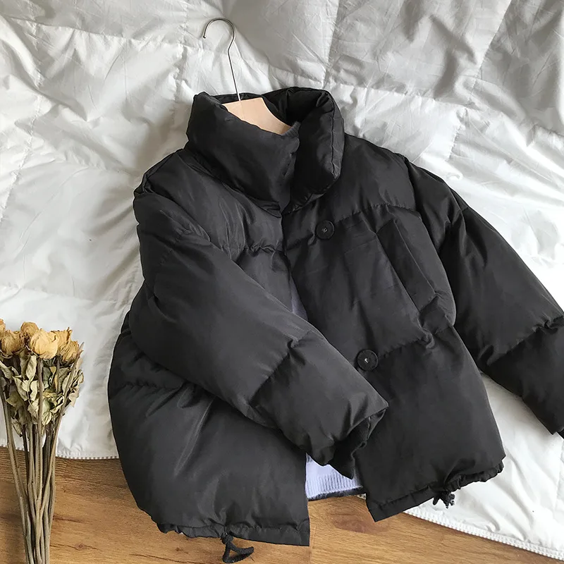 

Thicken Women Parkas 2019 New Casual Turtleneck Loose Down Jacket Female Warm Cotton Padded Winter Coat Women
