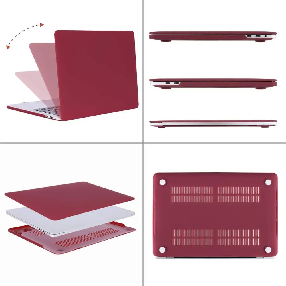 Matte Wine Red Чехол MOSISO Crystal для ноутбука MacBook Touch ID A1932 чехол для Macbook Air 13 A1466 A1369 Pro 13 15 Touch Bar A2159 A1990 - Цвет: Matte Wine Red