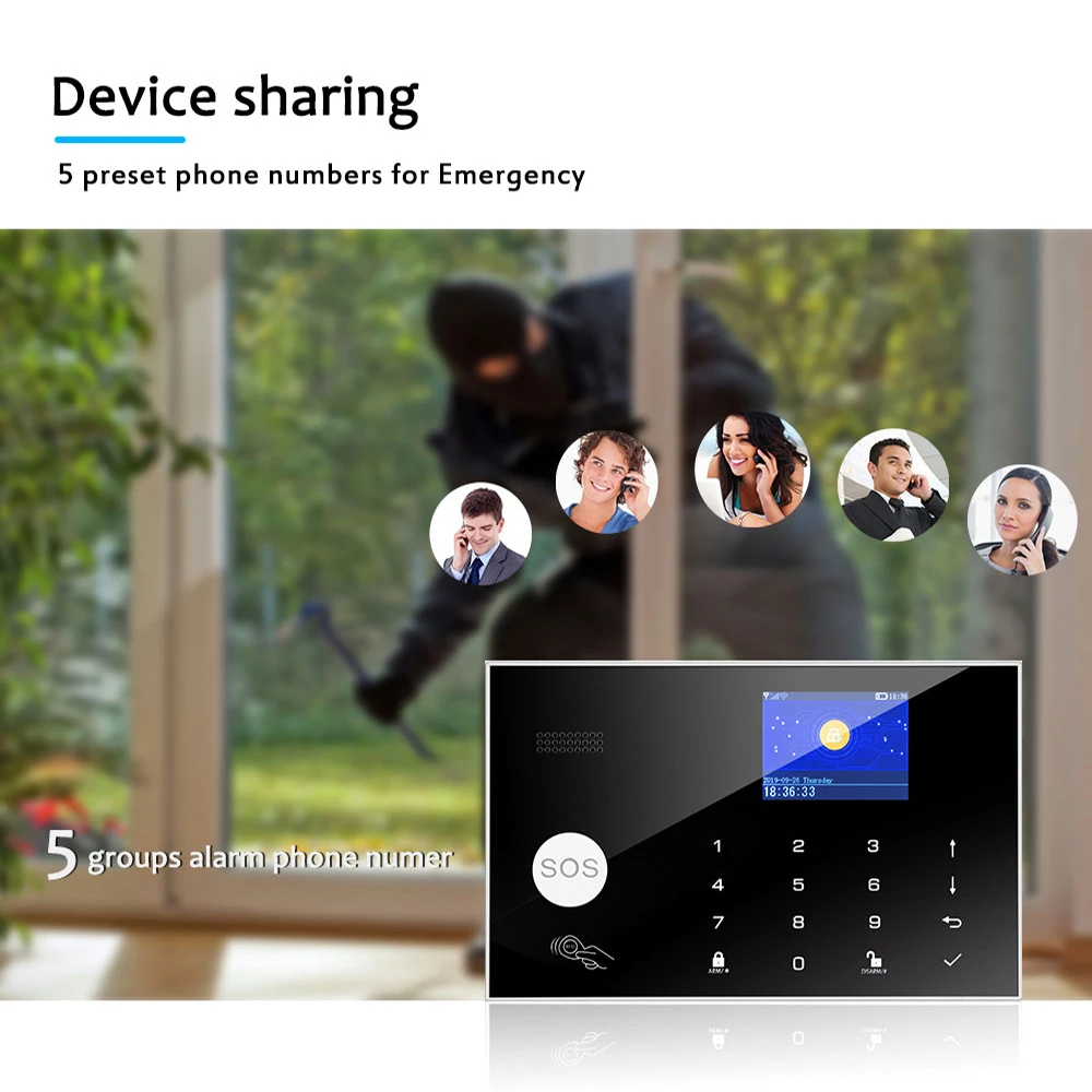 TUGARD G30 Tuya Wifi Gsm Home Burglar Security Alarm System Door Sensor Detector Kit Smart Life Alexa Google Apps Control