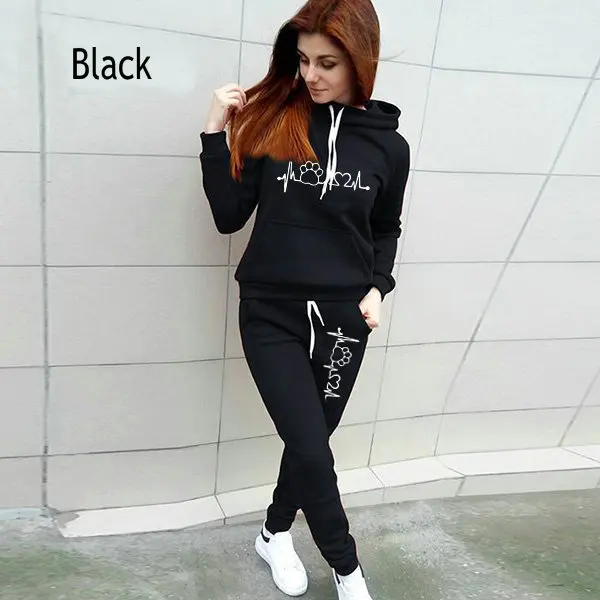 Two Piece Set Women Hoodies and Pants Female Tracksuit Hooded Sweatshirt Causal Autumn Spring Outfits Suit Clothes Size S-4XL