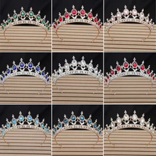 Новая модная повязка на голову, маленькие диадемы и короны с синими кристаллами в стиле барокко для женщин и девушек, свадебные украшения для волос, аксессуары