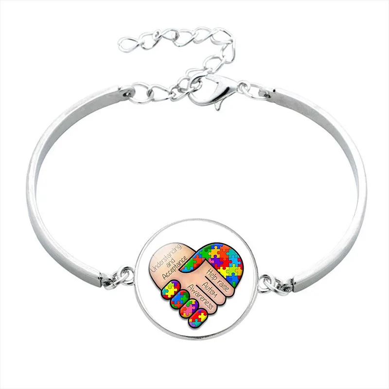 Autism Awareness Charm Bangle Bracelet Alloy Bracelets Girl Jewelry | Украшения и аксессуары