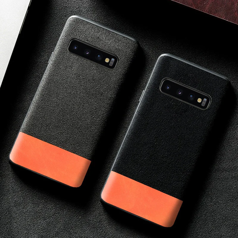 Чехол для телефона для samsung S7 S8 S9 S10 плюс A30 A40 A50 A70 Note 8, 9, 10, чехол замшевая куртка со строчкой, мягкий funda для A5 A7 A8 J5 J6 J7