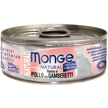 

MONGE MONGE CAT NATURAL for adult cats with tuna, chicken and shrimp 80g
