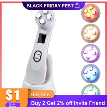 

Face Skin EMS Mesotherapy Electroporation RF Radio Frequency Facial LED Photon Skin Care Device Face Lift Tighten Beauty Machine