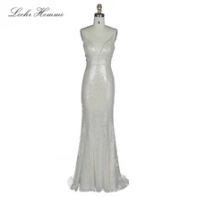 Сексуальное вечернее платье для женщин белого цвета с глубоким v-образным вырезом и блестками без рукавов элегантные длинные вечерние удобные женские платья