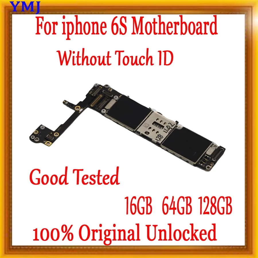 16 Гб 64 Гб 128 ГБ для iPhone 6S материнская плата+ система ОС, разблокирован для iPhone 6S материнских плат без Touch ID