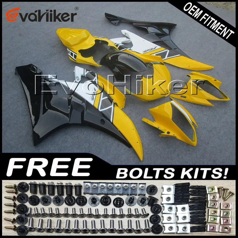 Заказной обтекатель мотоцикла для YZF-R6 2006-2007 ABS пластиковый корпус мотоцикла литьевая форма желтый+ подарки - Цвет: A