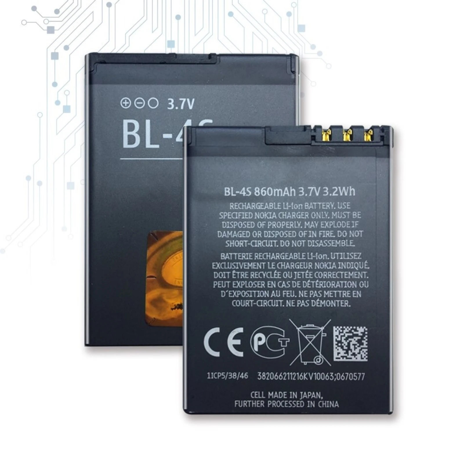 Batteria Interna Originale Bl4S Bl-4S Per Nokia X3-02 2680 3600 6208