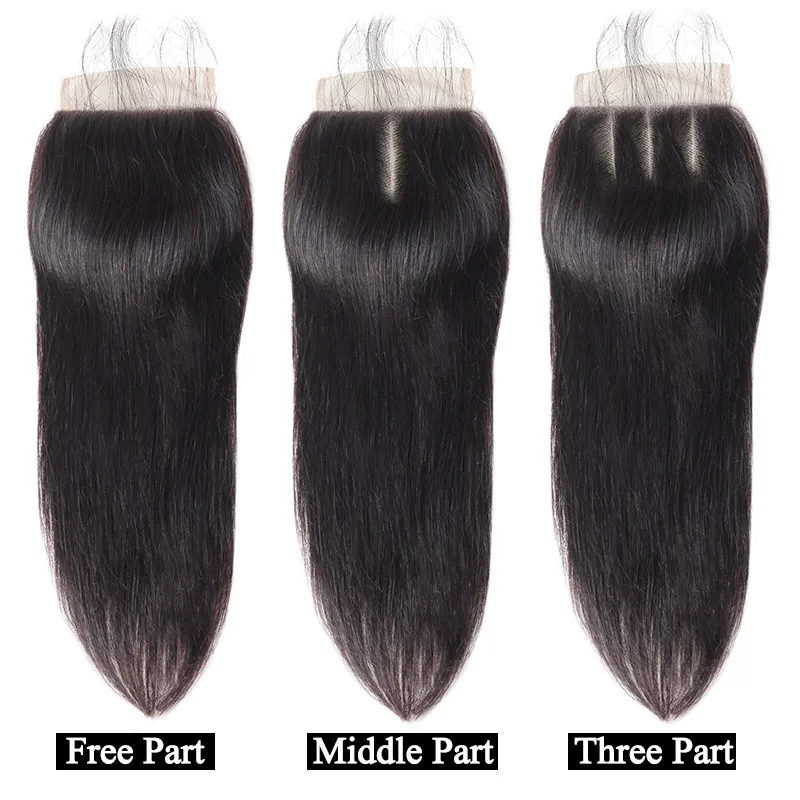  Indian Straight Hair Bundles with Closure Baby Hair 4 Bundles with Closure Non Remy 100 Human Hair 