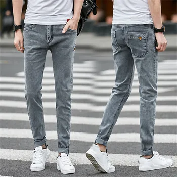 

New Men Vintage Jeans Spring/Summer WAGGIE'S WALKER Korean Streetwear Slim Fit Casual Skinny Harajuku Trendy Pantalon Homme 2020