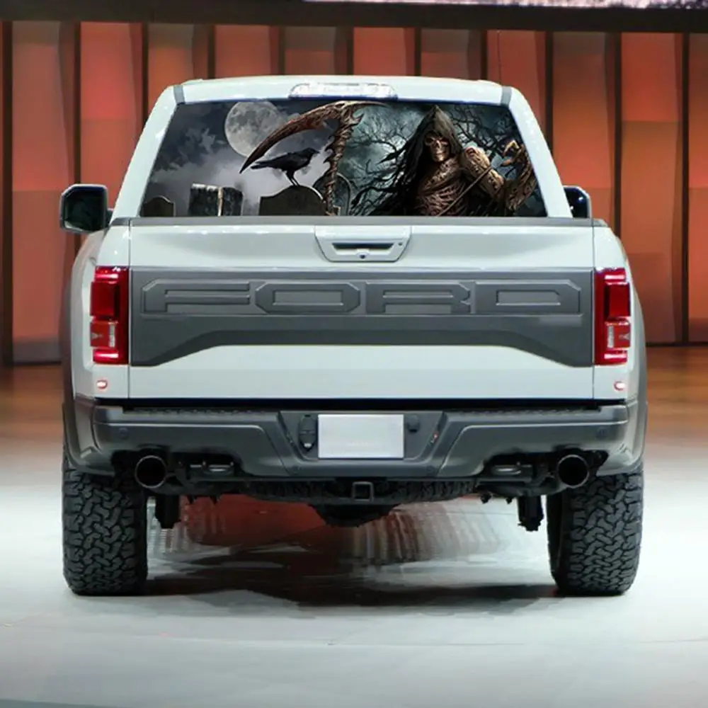 

Car Sticker Sickle Death Cemetery Rear Window Glass Graphic Color Sticker SUV Pickup Horror Totem Car Sticker