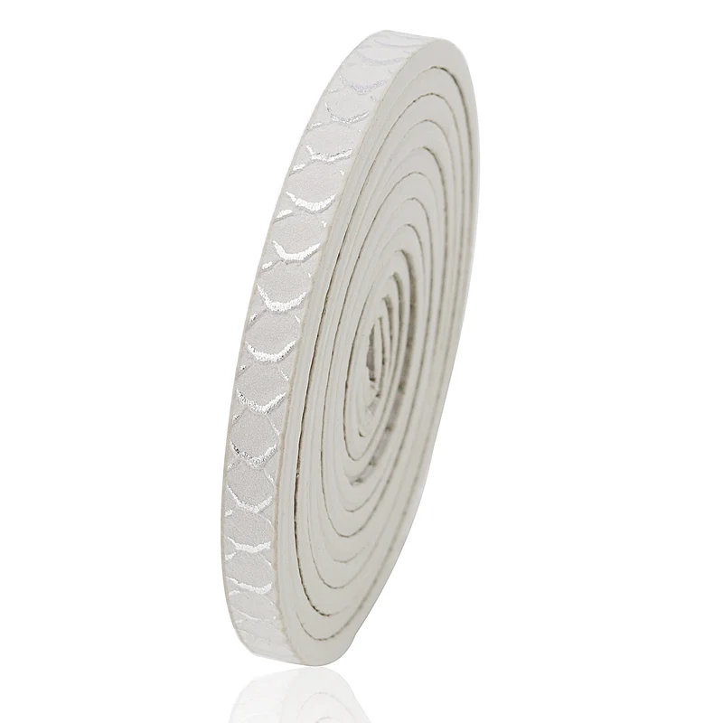 5 мм плоский PU кожаный шнур Diy ювелирных изделий аксессуары, модные украшения делая материалы для браслета - Цвет: white