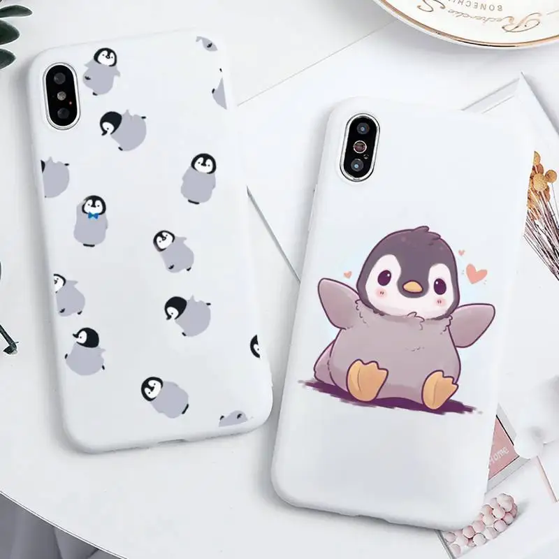 Lovely Penguin Polar Bear animal Phone Case Candy Color for iPhone 6 7 8 11 12 s mini pro X XS XR MAX Plus | Мобильные телефоны и
