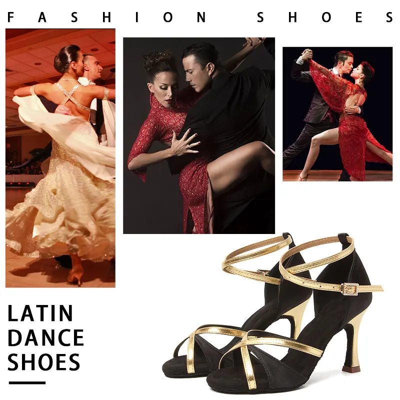 SWDZM Latin Dance Shoes Women Girls' Ballroom Tango Salsa Dancing Shoes For Ladies Soft Bottom High Heeled Sandals 5/7/8.5cm dance shoes