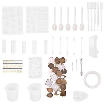 

151Pc Silicone Mold for Resin Silicone Uv Resin Diy Clay Epoxy Resin Casting Molds and for Diy Jewelry Making Mold Set
