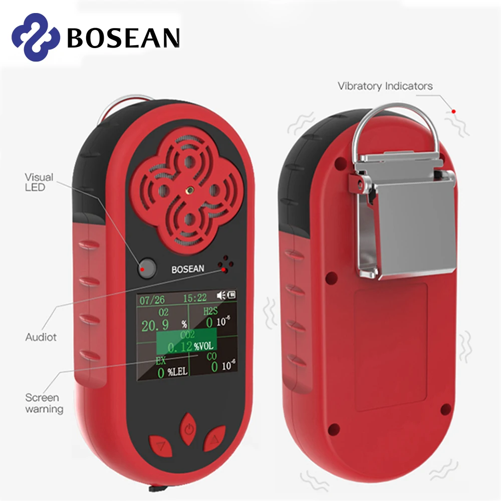 Bosean Industrial O2 H2S CO CH4 4 в 1 многогазовый детектор датчик кислорода сероводорода