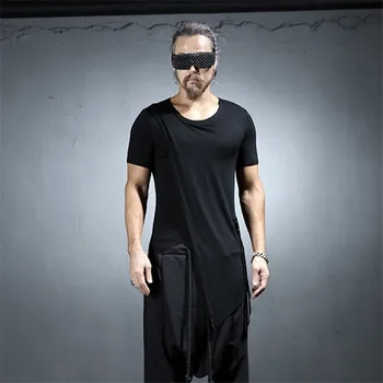 

Spring and summer men's fashion shirt tide male personality European and American printing short-sleeved T-shirt Lycra cotton