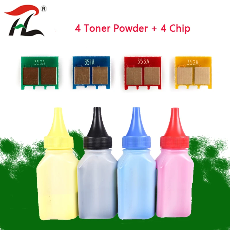 4 шт. CE310A 126A 310a цветной тонер порошок и чип для HP Laserjet Pro CP1025 CP1025NW MFP M175A M275 M275NW
