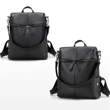 

Fashion Leather Backpack Women Waterproof PU Leather Ladies Zipper Female Casual Shoulder Bag Teenager School Bag 2020