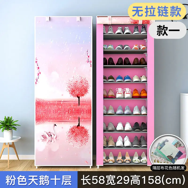 Basit kombinasyonu ayakkabı dolabı dokunmamış kumaş depolama ayakkabı rafı katlanır toz geçirmez ayakkabı dolabı ev yurt organizatör ayakkabı