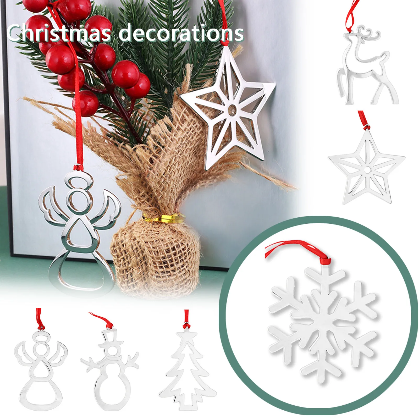 Christmas Collections 2022 New Year 2022 Christmas Tree Ornaments Metal Double Sided Printing Ornaments  Holiday Ornaments Christmas Decorations For Home|Decorative Stakes & Wind  Spinners| - Aliexpress