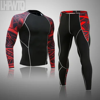 

new mens thermal long johns thermal underwear shirt men pants MMA compression Sportswear tactical underwear Jogging suit