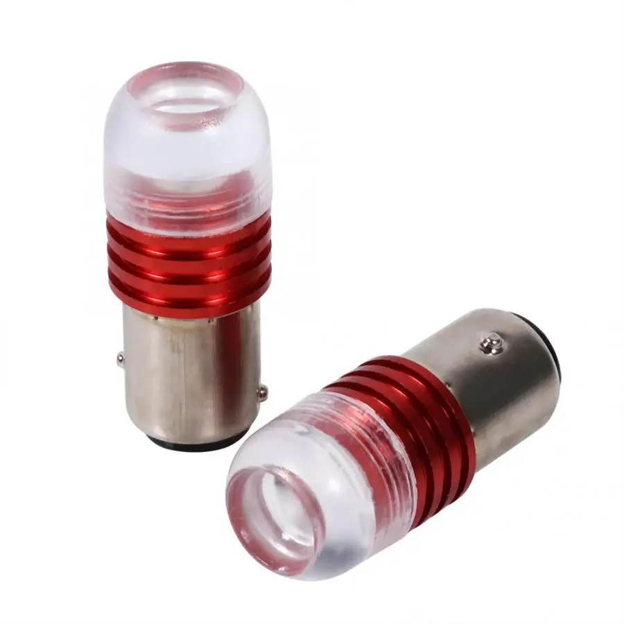 

2Pcs Red 1157 2357 Strobe Flashing LED Projector Bulbs For Car Tail Brake Lights Rolling Car Truck Signal