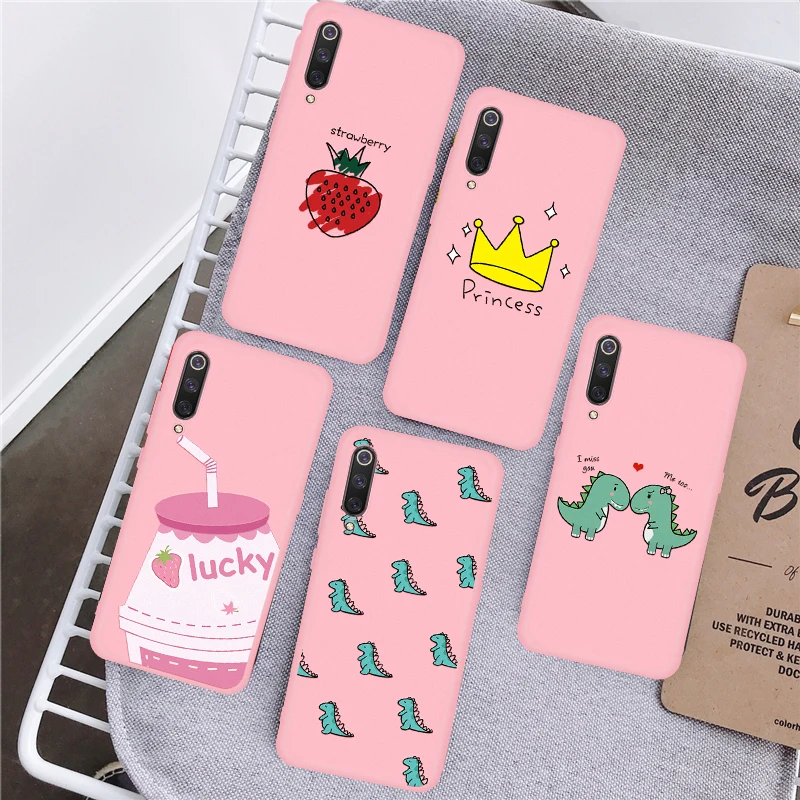 

Redm Note 5 6 7 Pro K20 6A 7A Pink Milk Cartoon Silicone Phone Cover Case For Xiaomi Mi8 Lite Mi 9 9t Pro Matte Protective Capa
