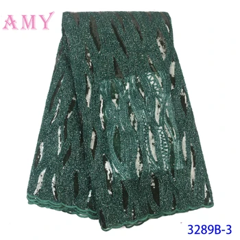 

2020 New Designs African Lace Fabric High Quality Lace Material French Embroidered Tulle Lace Fabric With Sequins AMY3289B