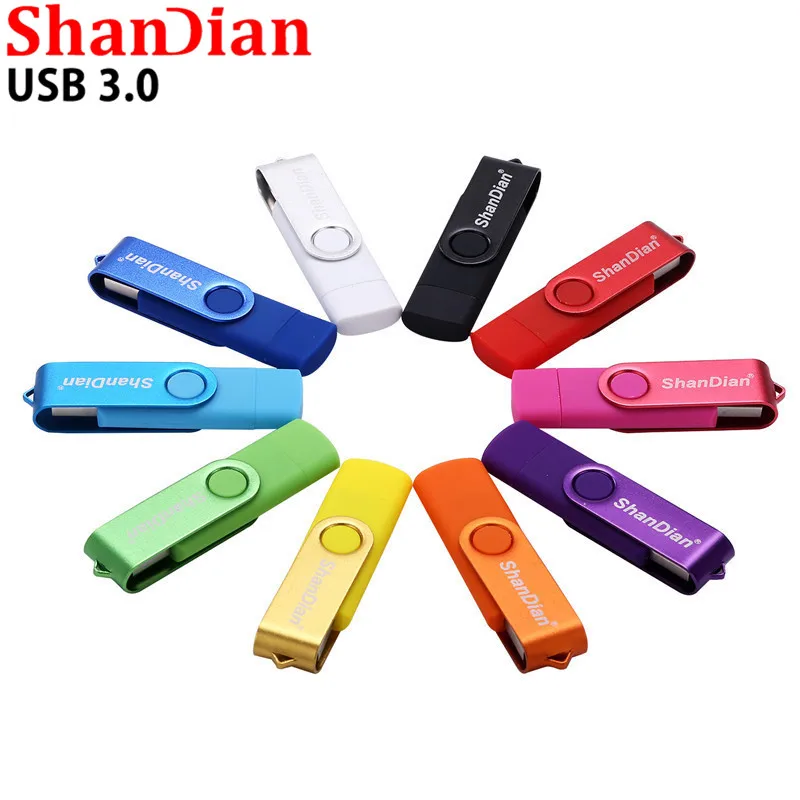 

SHANDIAN USB 3.0 flash drive OTG high Speed drive 64 GB 32 GB 16 GB 8 GB 4GB external storage double Application Micro USB Stick