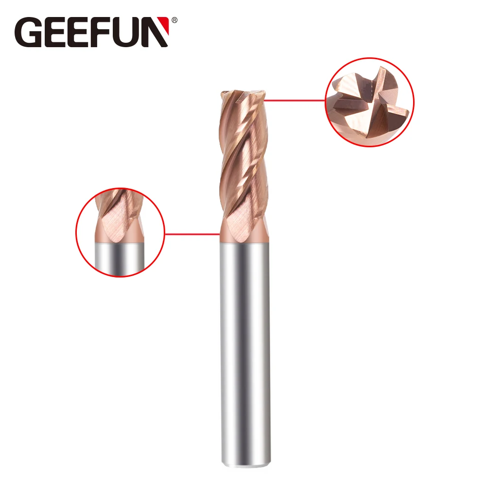 JF HRC58 GEEFUN GEN Carbide Corner Radius End Mill 4F Milling cutter Alloy Tungsten Steel tool TISIN Coated CNC maching end mill |