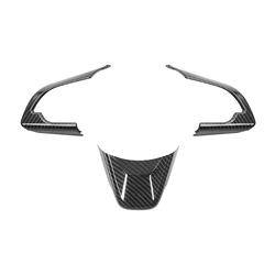 ABS Steering Wheel Sticker Decoration Panel Cover Trim - Car Interior Moulding Accessories (Carbon fiber black)
