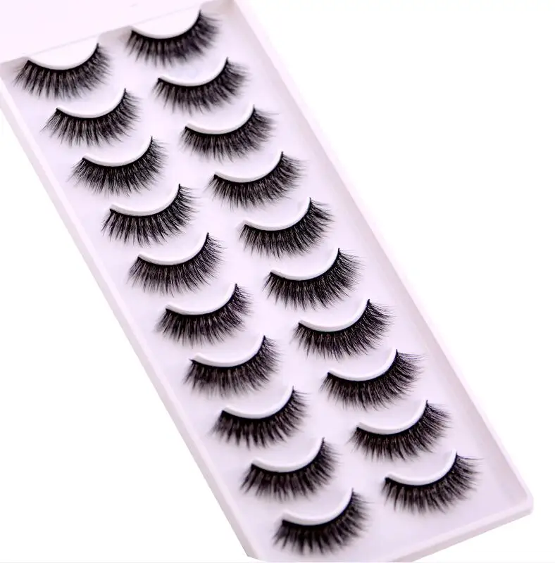 10 pairs 8D001 HBZGTLAD 5/8/20 пар натуральные накладные Искусственные ресницы длинные Макияж 3d ресницы серо-коричневого цвета наращением норковые ресницы для красоты - Цвет: 10 pairs 8D001