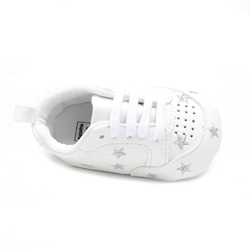 TOPATY/Обувь для маленьких мальчиков и девочек от 0 до 18 месяцев с рисунком звезды; обувь для малышей из искусственной кожи; детская обувь на шнуровке; Детские кроссовки на мягкой подошве; Bebe; обувь