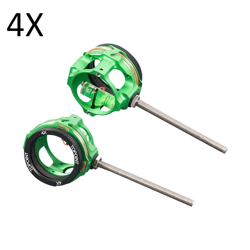 Green 4X Стрельба тренировочный лук объектив прицела 2X/4X/6X/8X 0,019 оптический волоконный прицел контактный блочный лук стрельба из лука практика Охота прицеливание аксессуары - Цвет: Green 4X