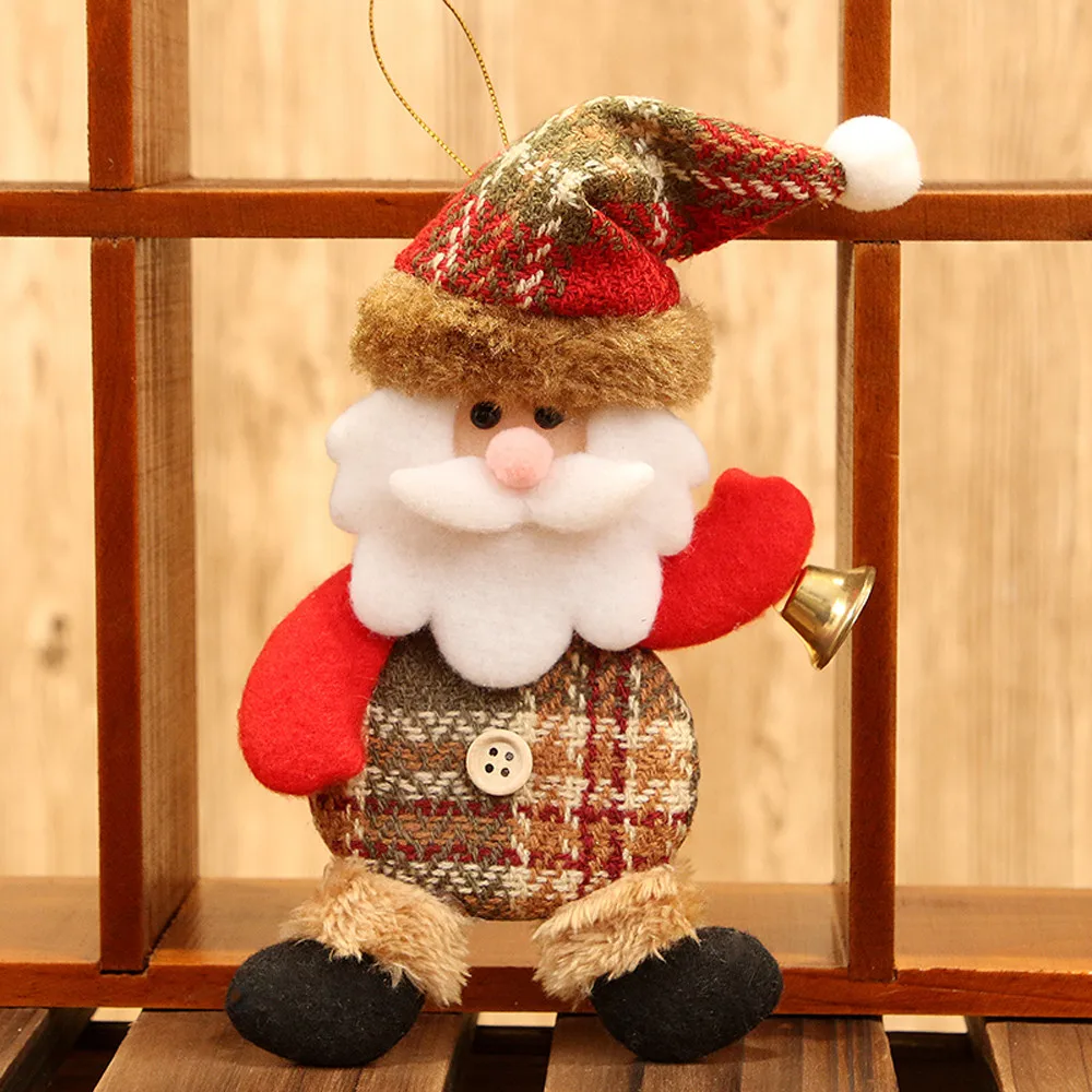 1 шт. Рождественские украшения Рождественские креативные красивые узоры подарок Санта-Клаус со снеговиками, с северными оленями игрушки куклы подвесные украшения - Цвет: A