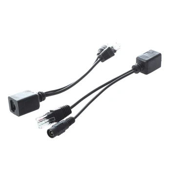 

2 Cable DIY PoE Power Supply RJ45 Ethernet Passive 50V RJ45 male / female + DC 5.5mm male adapter cable