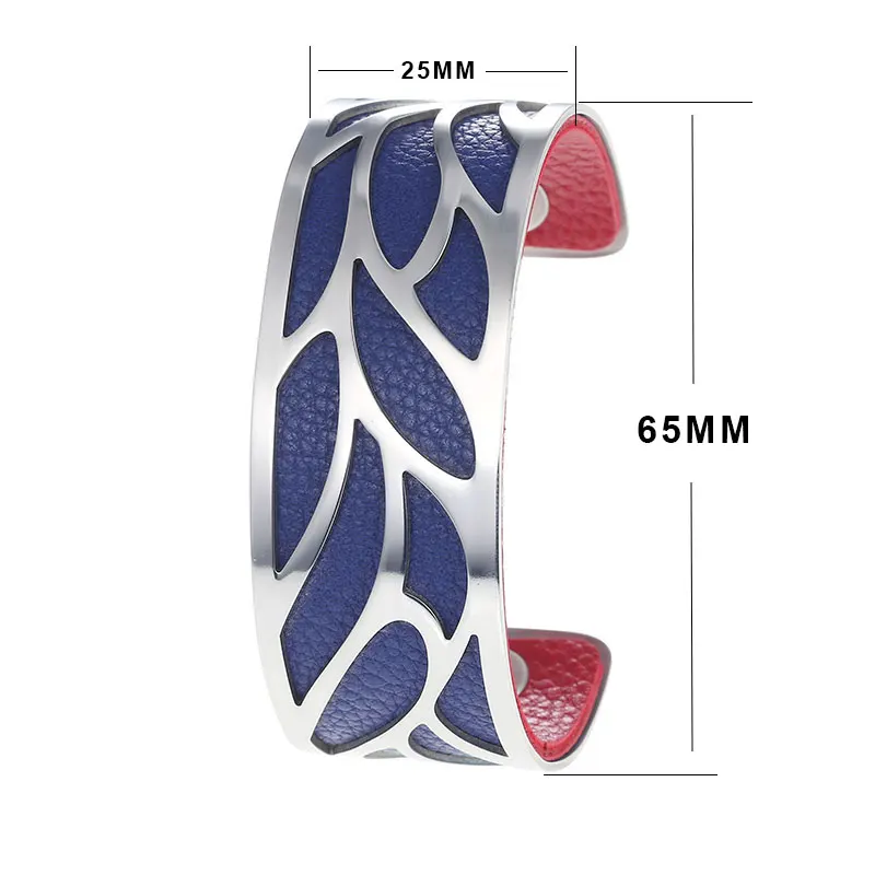 Cremo Cuff Bangle Faux Leather Sliver Bracelet  France Jewelry Pulseiras Love Bangles for Women Femme Bijoux 13 Colors