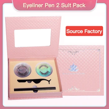 

2 Pairs Magnet Eyelashes Magnetic Liquid Eyeliner&Magnetic False Eyelashes&Tweezer Set Natural Simulation Suit Mink Hair Eyelash