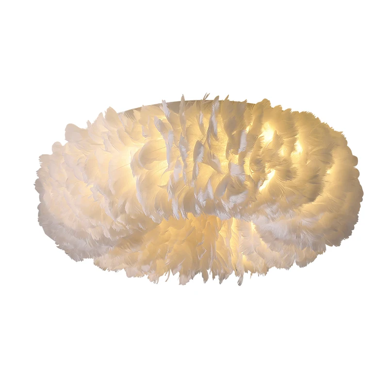 

Nordic Bedroom Chandelier Living Room Lamp Simple Modern Creative Pendant Lighting Postmodern Romantic Room Feather Ceiling Lamp
