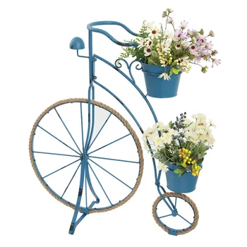 

Rural retro creative Hemp rope iron bicycle styling flower stand gardening window decoration Balcony metal plant stand indoor