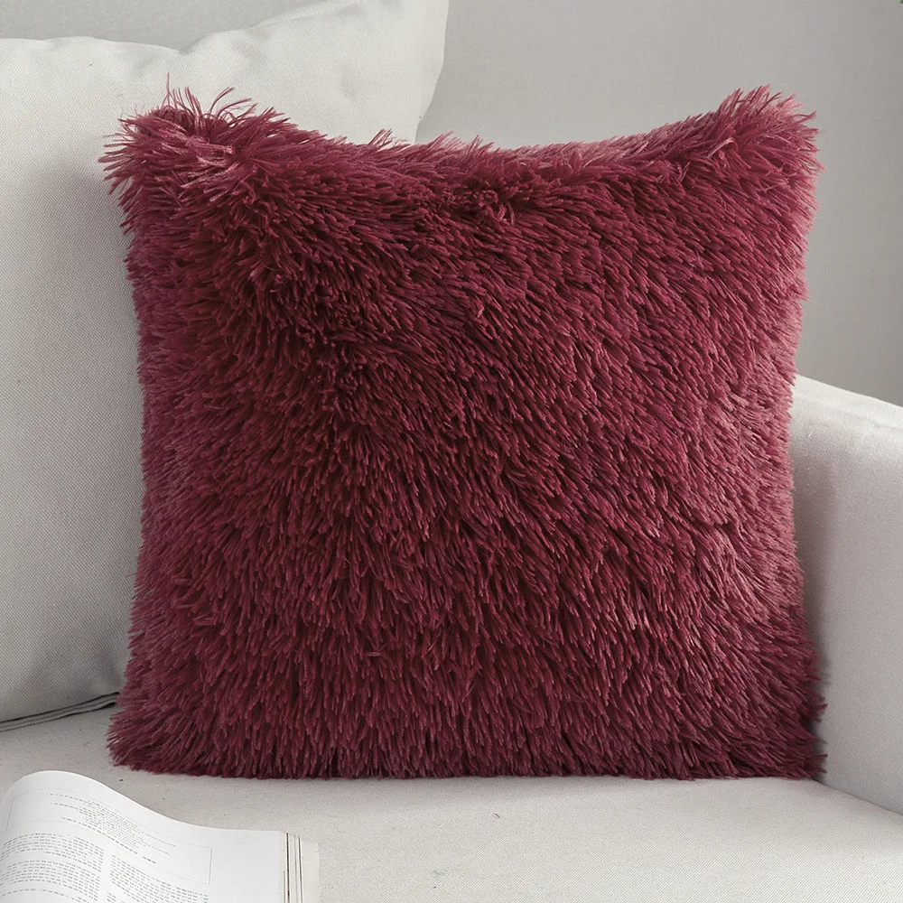 Velvet Cushion Covers Throw Pillow Case Solide Fermeture Éclair Doux maison lit décor 