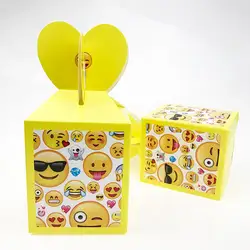 6 шт./партия Emoji Face qq тема мультфильм бумажные мешочки для вечеринки перед рождением ребенка сувениры Подарочный пакет конфеты коробка